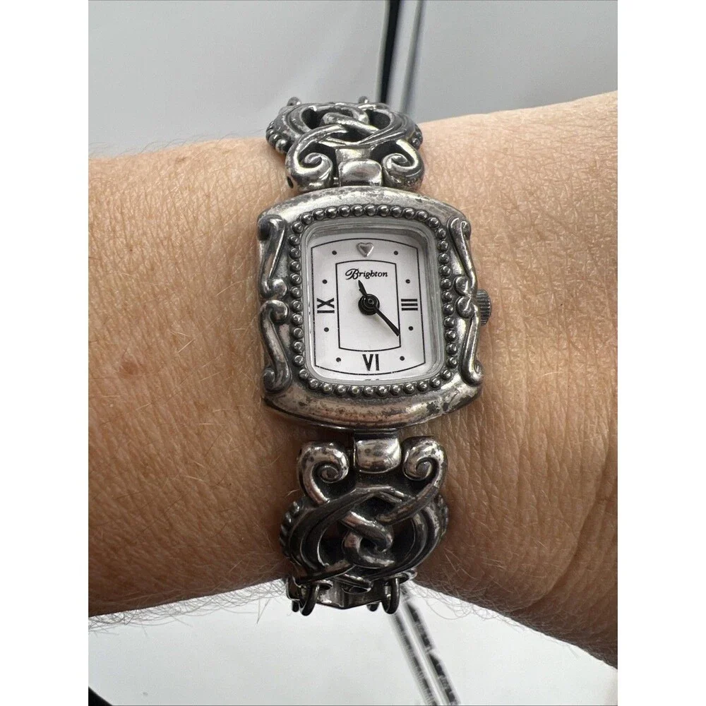 Brighton Rosarita Ladies Watch Silver Color Band New Battery